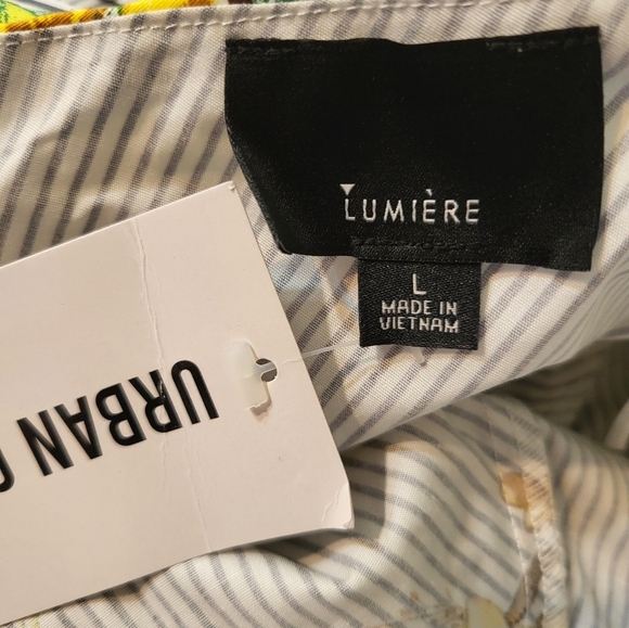 NWT Large Floral Striped One-Shoulder Top Lumiere Urban Outfitters Top - Picture 16 of 16